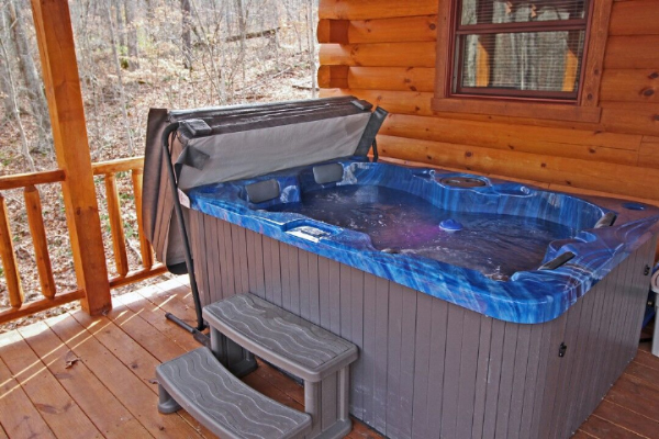 hot tub with cover off