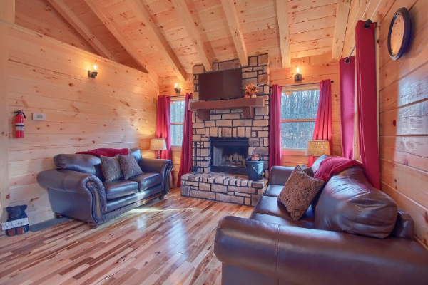 Tranquil atmosphere in the cabin living room